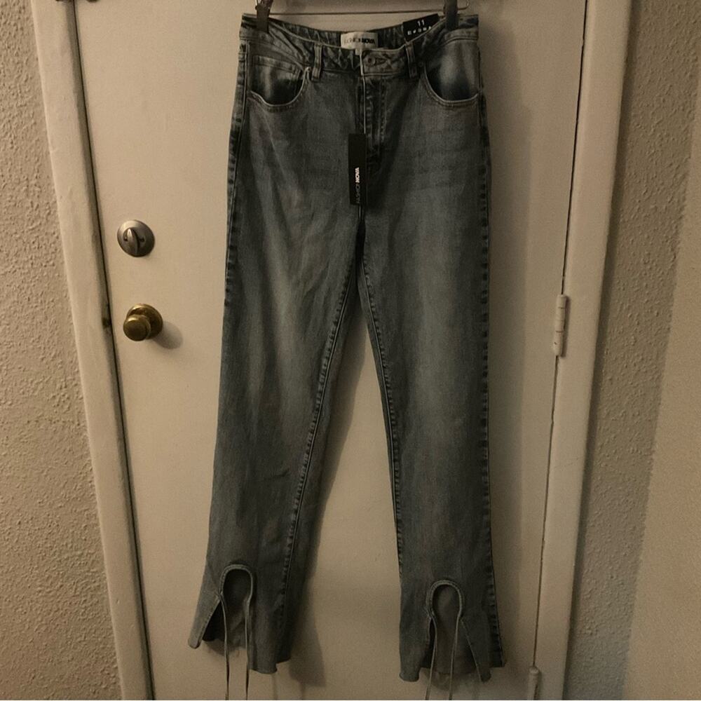 Fashion Nova All Tied Up Straight Leg Jean TALL Juniors 11 NEW Boho Festival